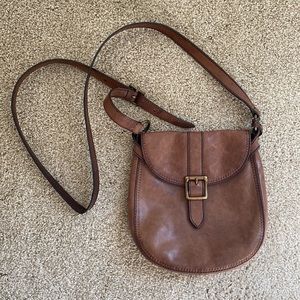 Fossil brown leather crossbody small